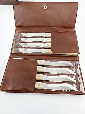 VERNCO Steak Knives Set In Case Made In Japan Wood Handles • $19.42