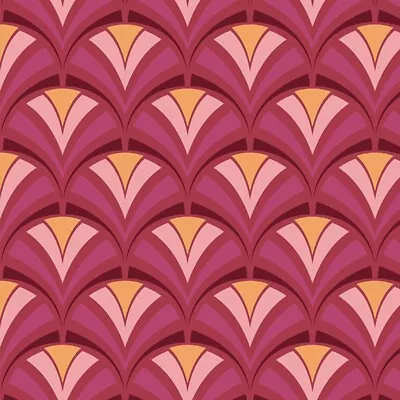 Polycotton Fabric Art Deco Vintage Retro Geometric Triangles Arches • £2.70