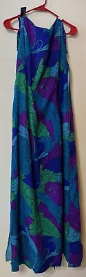 Vintage Sears Hawaiian Sleeveless Dress Kaftan Mumu Floral Tropical Maxi • $69