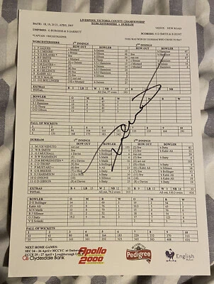 £2.49 • Buy Steve Harmison Signed Cricket Scorecard - Worcestershire V Durham 2007