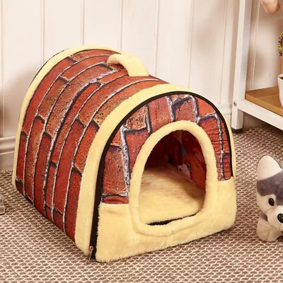 New Dual Pet Dog Cat Bed House Portable Puppy Dog Cave Nest  Pad Cozy Cushion • $16.50