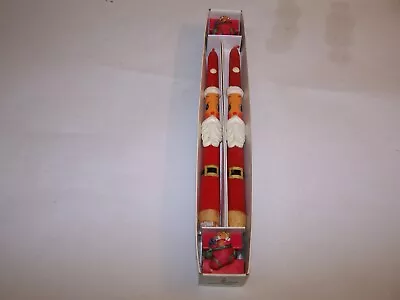 Vintage Christmas Holiday Taper Ornament Santa Candle Ensemble Bayberry Sented • $12.95