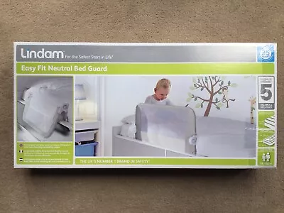 BRAND NEW & SEALED Lindam Easy Fit Baby Toddler Bed Guard Neutral • £24.95