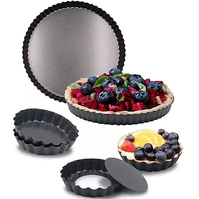 10 Inch9.5 Inch And 4 Inch 4 Pack Round Tart Pan With Removable Bottom Quiche... • $36.87