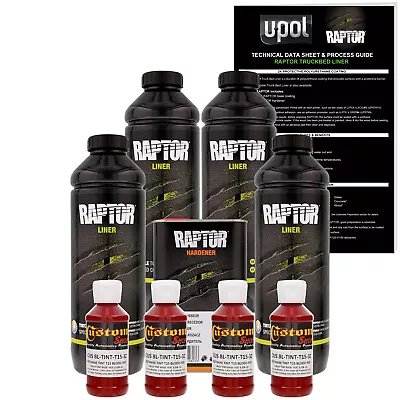 U-POL Raptor Tintable Blood Red Spray-On Truck Bed Liner Coating 4 Liters • $229.99