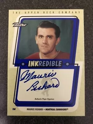 1999-00 Upper Deck Retro Inkredible Maurice Rocket Richard Autograph Auto • $186.56