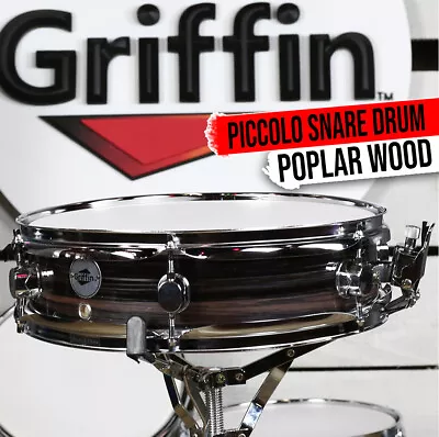 GRIFFIN Piccolo Snare Drum - 13 X3.5 Zebra Wood Poplar Acoustic Shell Percussion • $43