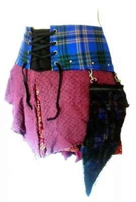 Genuine Scottish Tartan Kilt Steam Punk Skirt Red 10 12 14 S M Sm Medium Small • $51.15