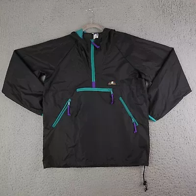 Vintage Sierra Designs Jacket Mens Small Black Blue Windbreaker Track 90s Zip • $29.95