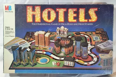 Vintage 1987 Milton Bradley MB HOTELS Real Estate Board Game 100% Complete • £128.27