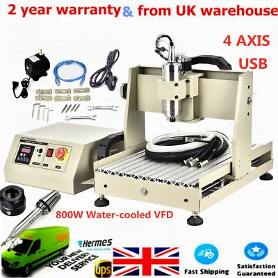 £779.70 • Buy Usb 4 Axis Cnc 3040 Router Engraver Wood Milling Engraving Machine 800w Vfd Uk