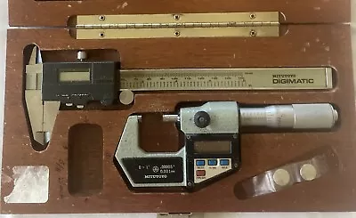 Mitutoyo 293-705 Digital 0- 1  Micrometer And 500-130 Digital 6  Caliper Set • $175