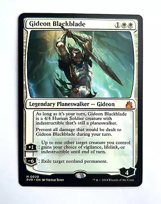 MTG Gideon Blackblade Card No. 0020. RVR Ravnica Remastered Magic The Gathering • £3.49