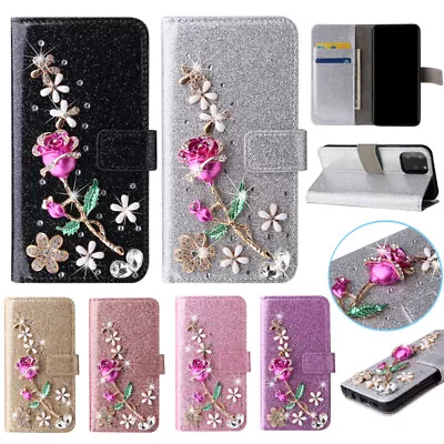 $14.95 • Buy For Samsung S 6 7 8 9 Plus S10 S20 FE 3D Rose Flip Stand Cover Wallet Phone Case