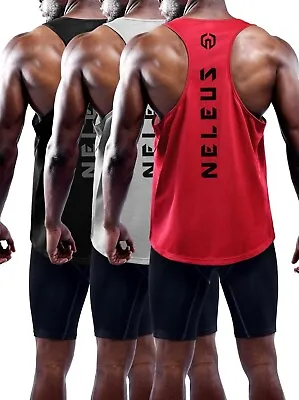 Neleus Men's Dry Fit Y-Back Muscle Tank Tops Tank Top LOT'S OF COLORS AND SIZES • $5