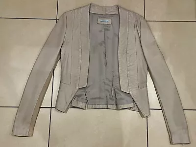 Kookai Open Front Beige Leather Jacket Size 38 • $19.95