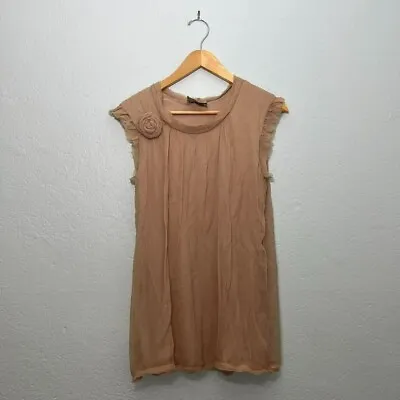 Vintage Mauve Pink Ballerina Core Pleated Silk Top • $55