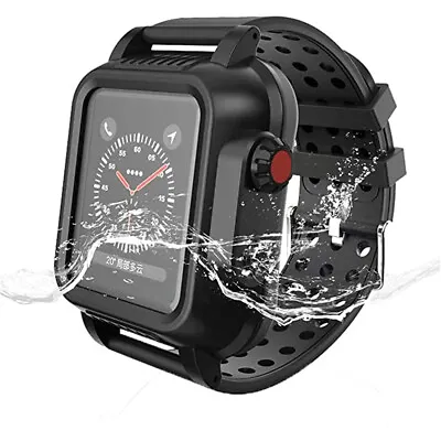 $26.99 • Buy Waterproof Case With Band Strap For Apple Watch IWatch Series 6 5 4 3 2 1 SE