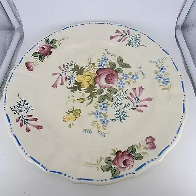 Japan Mikori Ware Ceramic Floral Hand Painted Round Platter Charger Chop Plate • $26.40