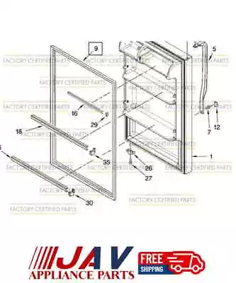 OEM Magic Chef Refrigerator Gasket-fip Inv# LR1875 • $209.33