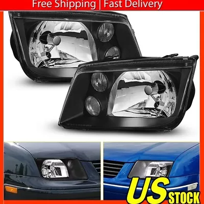 Pair Housing Crystal Clear Lens Headlight Fog Lamp For 99-05 VW Jetta/Bora MK4 • $86.99