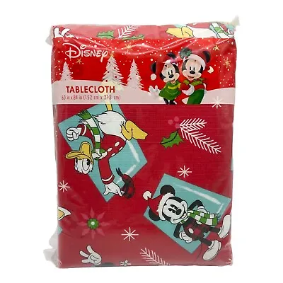 Disney Mickey And Friends Christmas Peva Flannel Back Tablecloth 60  X 84  New • $19.95