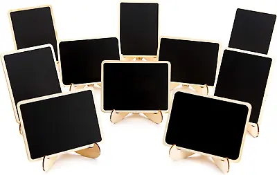 DSTELIN 10 Pack Mini Chalkboards Signs With Easel Stand Small Rectangle Wood • $8.92