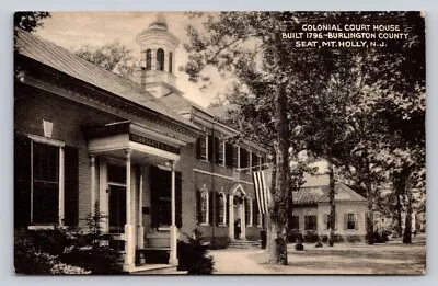 C1940 Colonial Burlington County Court House Mt Holly New Jersey P623 • $3.99