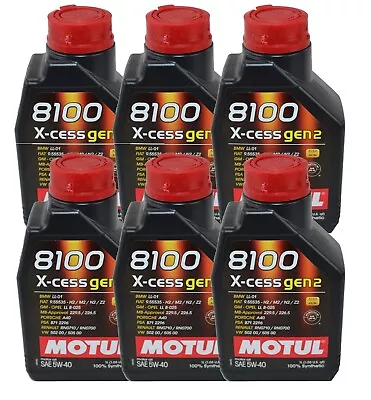 Motul 6 Liters 8100 X-cess Gen2 SAE 5W-40 100% Synthetic Engine Motor Oil 6 X 1L • $64.95