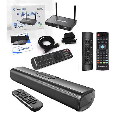 2024 Superbox S5 HD Pro W/ Playback W/Backlit Remote/keyboard & 16  Soundbar • $329