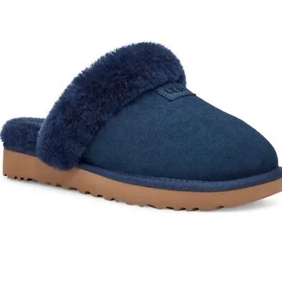 UGG Cozy Genuine Shearling Slide Shoes Slippers*NAVY BLUE* NIB*FAST SHIPPING • $0.99