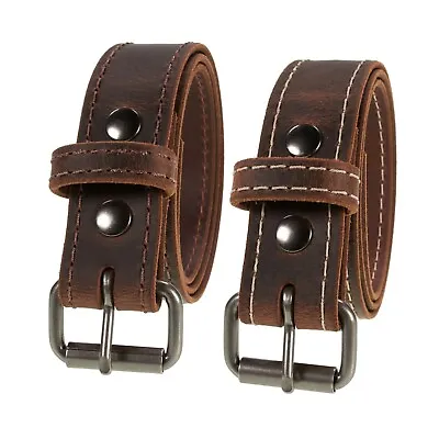 Men's Genuine Buffalo Leather Belt 1 1/2  Width Amish Handmade Crazy Horse • $34.99