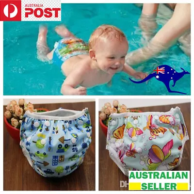 Swim Nappy Swimmer Boy Adjustable Girl Baby Reusable AU Kids Pant Diaper Toddler • £3.39