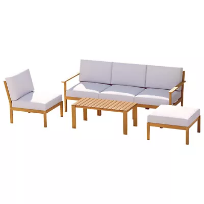 $730.79 • Buy Gardeon 6pcs Outdoor Sofa Set 5-Seater Wooden Lounge Setting Garden Table Chairs