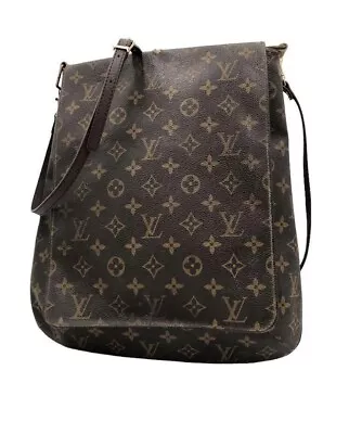 LOUIS VUITTON Musette Shoulder Bag Monogram Leather Brown France M51256 LK0021 • $216