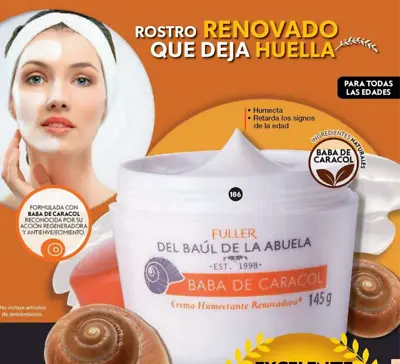 Del Baul De La Abuela Crema Con Baba De Caracol Snail Slime Facial Cream 145g • $16.99