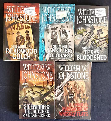William W. / J.A. Johnstone~Lot 5 Western PB~Sidewinders Series # 2 4-7~LN/VG • $14.95