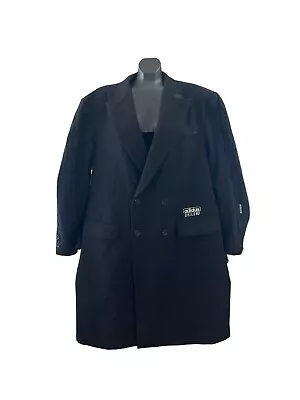 RARE ADIDAS Blue Version Long Wool Coat Size XL Black EUC Ships From USA • $80