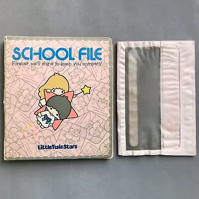 VINTAGE 1976 SANRIO LITTLE TWIN STARS School File JAPAN Notebook Plastic Case • $59.99