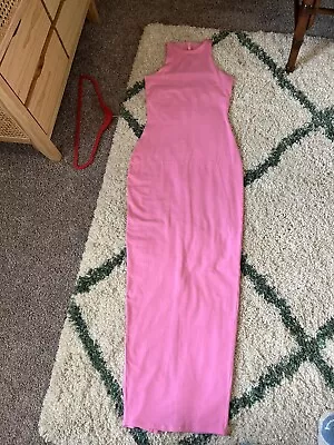 Skims Womens Soft Lounge Long Sleeveless Dress Cotton Candy Pink S • $45