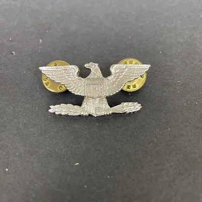 Vintage Military Insignia Lapel Pin Air Force Eagle Wings Colonel Rank Sterling • $19.96