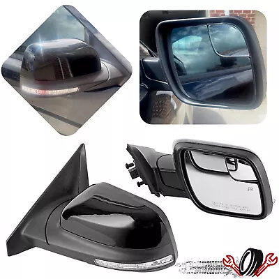 For 16-19 Ford Explorer Pair Glossy Black Heated Mirror W/Puddle Light Spotter • $255