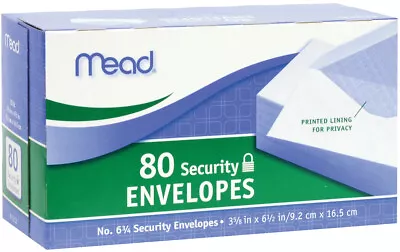 MeadWestvaco 75212 3-5/8  X 6-1/2  #6-3/4 Security Envelopes 80 Count • $7.99