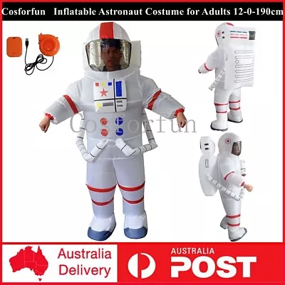 Adult Inflatable Astronaut Costume Mens Spaceman Nasa White Funny Novelty Outfit • $40.84