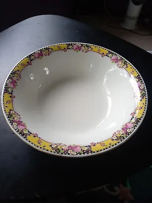 £6 • Buy Newport Pottery Burslem. Large Cheerful Floral Bowl Dish