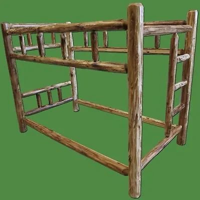 $899 • Buy Torched Cedar Log Bunk Bed -Twin Over Twin $899- Free Shipping