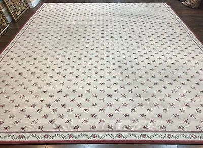 Stark Carpet 12x14 Vintage Large Palace Size Rug Beige Repeated Floral Motifs • $2415