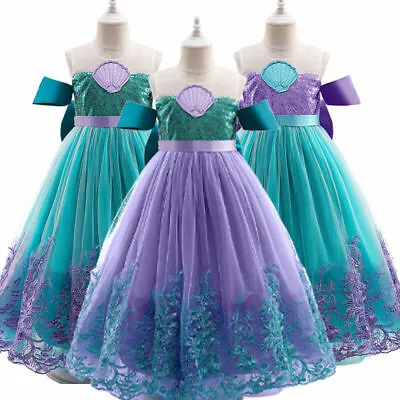 $42.63 • Buy Flower Wedding Princess Dress Cosplay Mermaid Costume Baby Girl Party Clothing