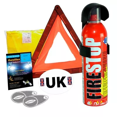 Euro Travel Kit European Car Motoring Driving Europe EU Fire Extinguisher • £40.99