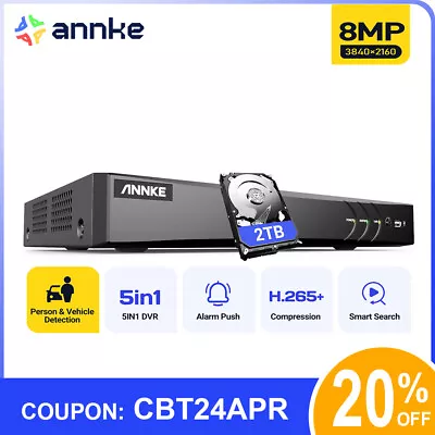 ANNKE 4K 8MP 8CH DVR Home Video Recorder H.265+ For CCTV Security Camera System • $199.99